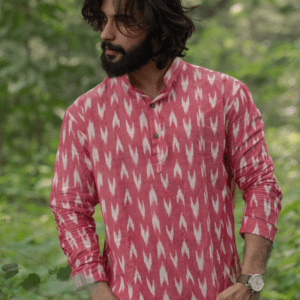 best Pink Ikat Kurta 