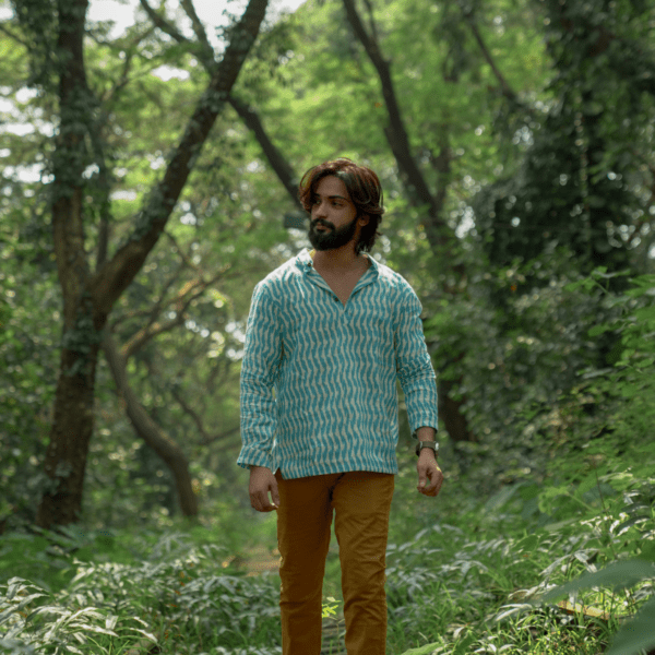 Blue Ikat Kurta - Image 3