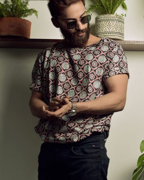 Black Floral Cotton Tunic