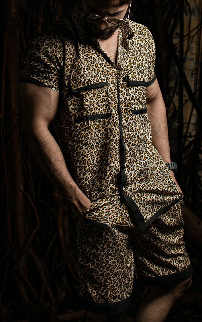 leopard print set for men