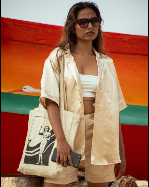 Golden Satin co ord set for women