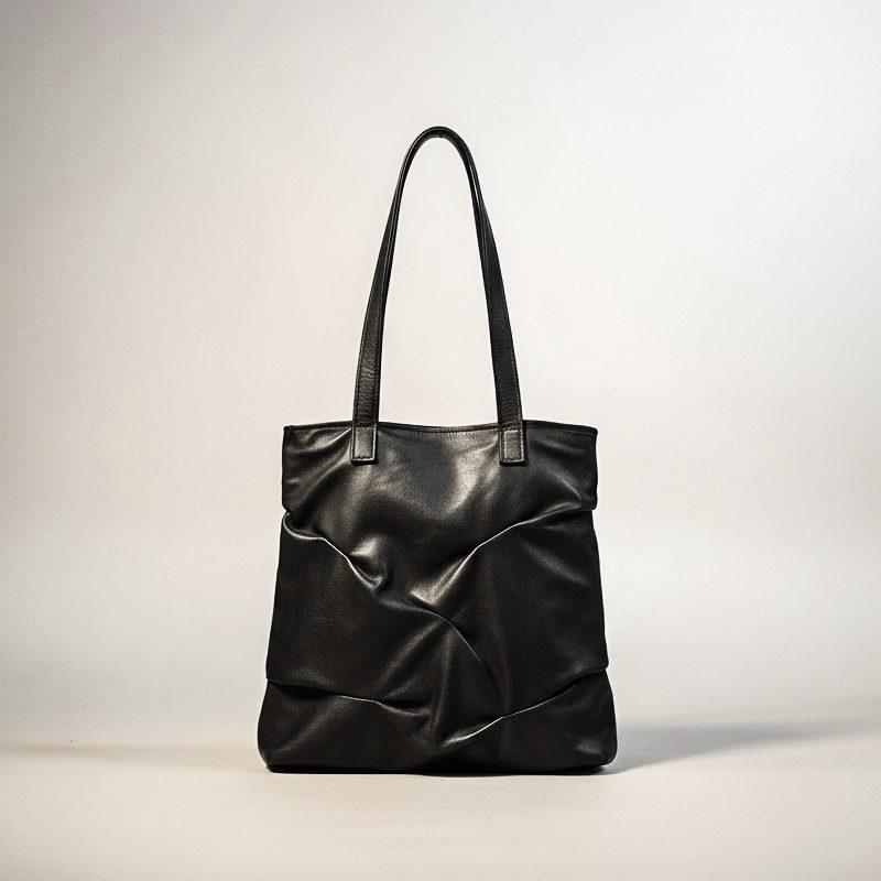 Premium Black Leather Tote Bag for Everyone - Designer Leather Tote Bag