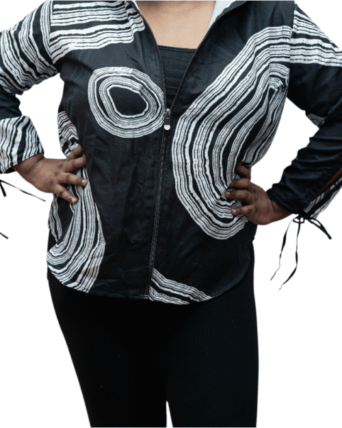 WOMEN BLACK ELEGENT PRINTED SHIRT