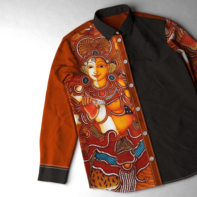Kerala Mural Painted Shirt - Image 2
