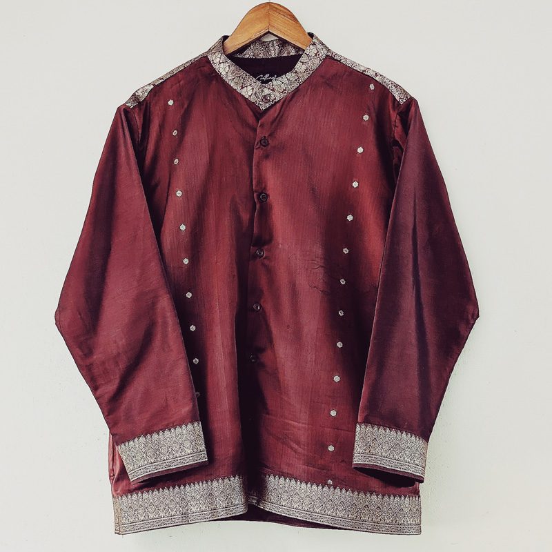 Red Kasavu Saree Shirt