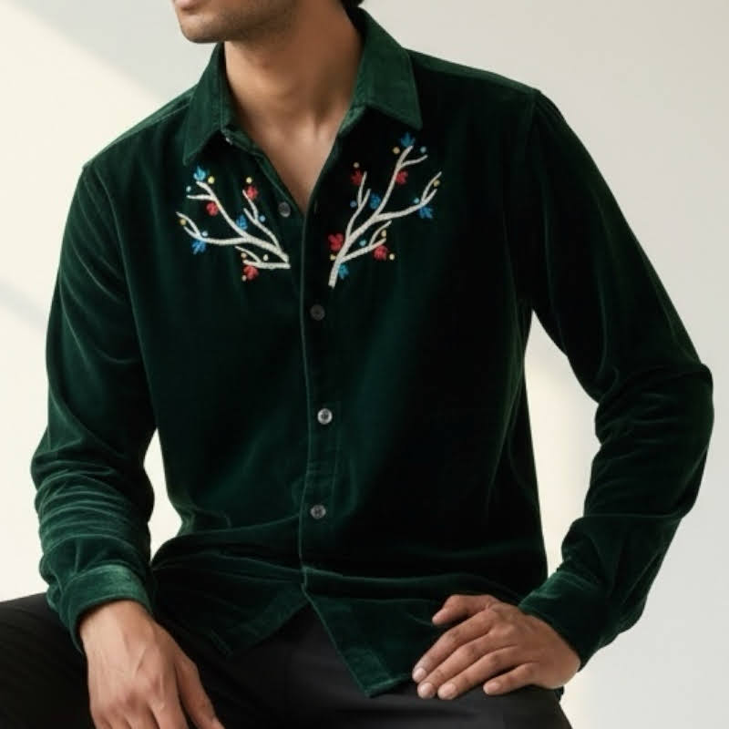 Green Velvet Shirt