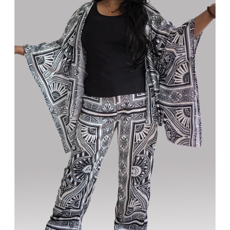 Kimono Robe And Pants Set